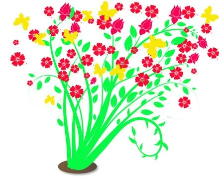 Bunga raya flowers illustration Stock Illustration