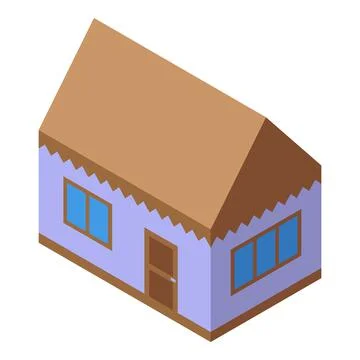 Bungalow house icon isometric vector. Tropical sea Stock-Illustration