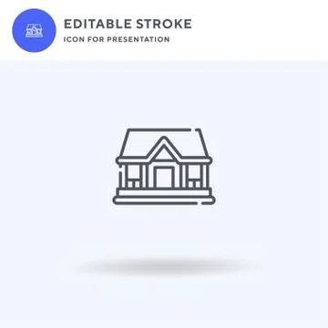 Bungalow icon vector, filled flat sign, solid pictogram isolated on white, logo Stockillustratie