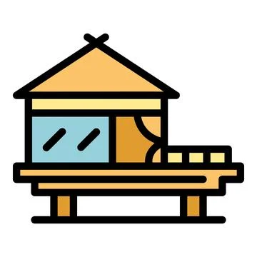 Bungalow icon vector flat Ilustración de archivo
