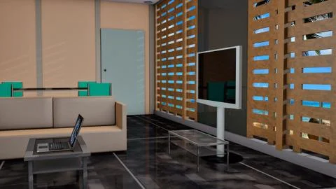 Bungalow inside Stock Illustration