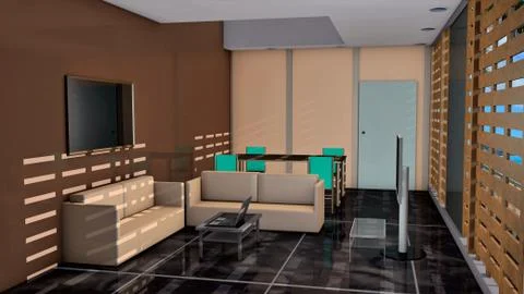 Bungalow inside Stock Illustration