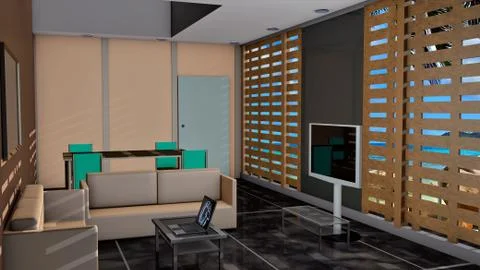 Bungalow inside Stock Illustration