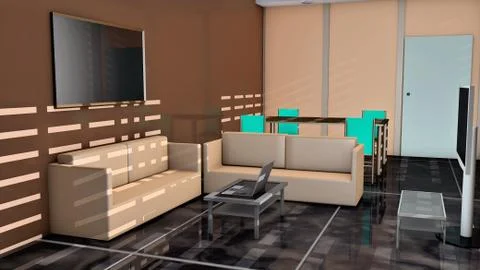 Bungalow inside Stock Illustration