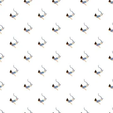 Bungee jumper falling seamless pattern on white background Stock Illustration