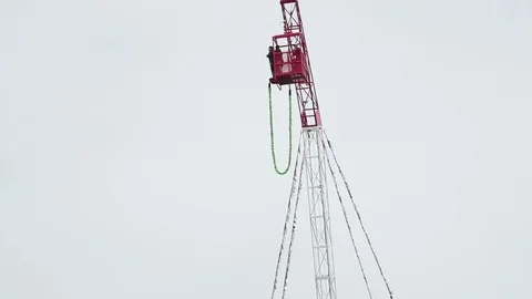 Bungee Jumper Slow Motion Stock Footage 90836978