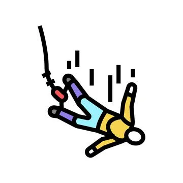 Bungee jumping color icon vector illustration Stock Illustration