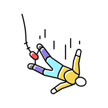 Bungee jumping color icon vector illustration Stock Illustration