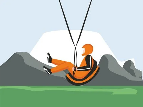 Bungee Jumping Concept Illustration Stock Illustration