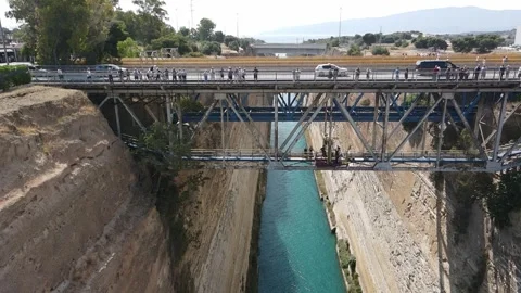 Bungee jumping at Corinth Canal Stock Footage 336489789