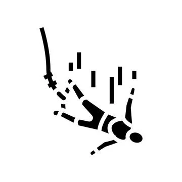 Bungee jumping glyph icon vector illustration Stock Illustration