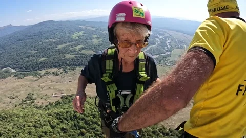 Bungee Jumping Grandma Does Backward Somersaults, Russia - 11 Sep 2024 Stock Footage 291318139