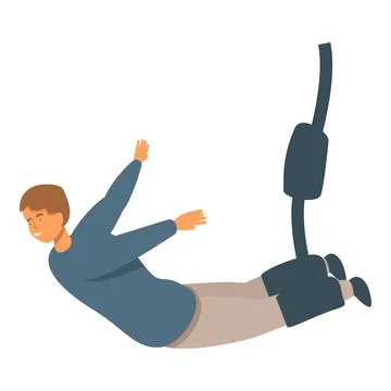 Bungee jumping icon cartoon vector. Extreme fall Ilustración de archivo