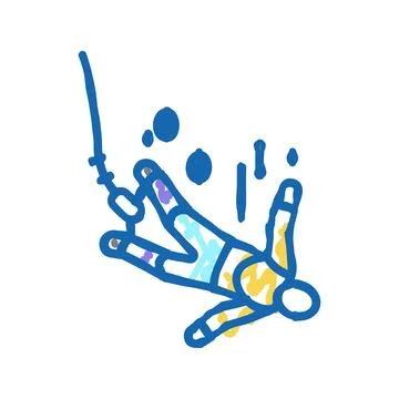 Bungee jumping icon doodle illustration Stock Illustration
