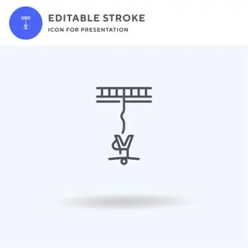 Bungee Jumping icon vector, filled flat sign, solid pictogram isolated on whi 库存插图