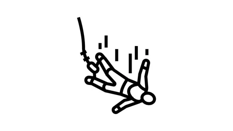 Bungee jumping line icon animation Stock Footage 224320481