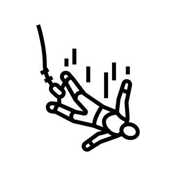 Bungee jumping line icon vector illustration Stock Illustration
