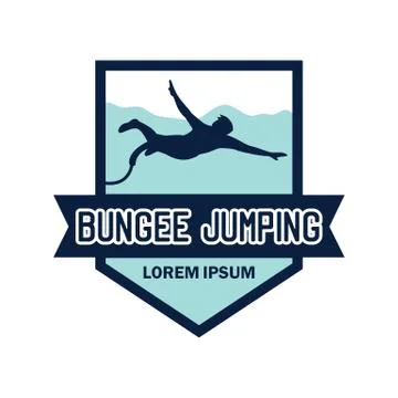 Bungee jumping logo with text space for your slogan Stock Illustration