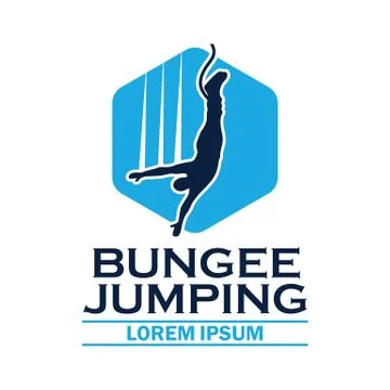 Bungee jumping logo with text space for your slogan Stock Illustration