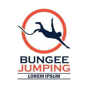 Bungee jumping logo with text space for your slogan Stock Illustration