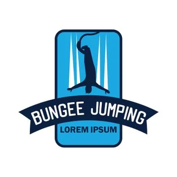 Bungee jumping logo with text space for your slogan Stock Illustration