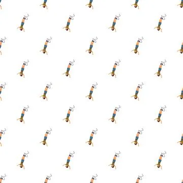Bungee jumping man flat style seamless pattern Stock Illustration