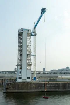 Bungee jumping platform at Montreal Old Port Stock Photos