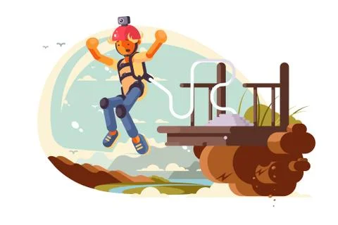 Bungee jumping sport Illustrazione stock