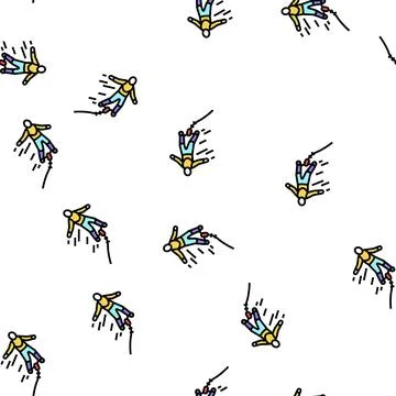 Bungee jumping vector seamless pattern Stock Illustration
