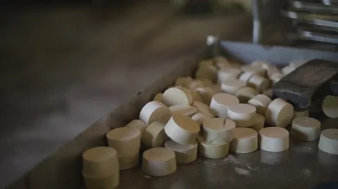 Bungs and Corks to plug holes in bourbon barrels Stock Footage 59522470