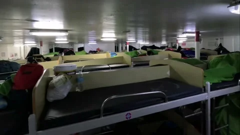 Bunk Bed Accomodation of Passenger of a Ferry Ship Stock Footage 233653946