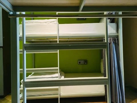 Bunk bed in bedroom hostel Stock Photos