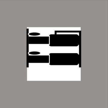 Bunk bed black icon vector Stock Illustration