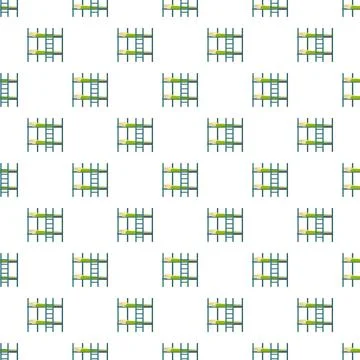 Bunk bed furniture pattern for hostel dormitory background Stock Illustration