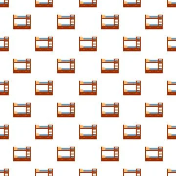 Bunk bed furniture repeating pattern for lodging and sleep Illustrazione stock