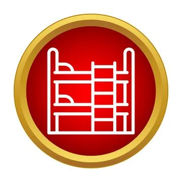 Bunk bed hostel dorm room lodging icon Stock Illustration