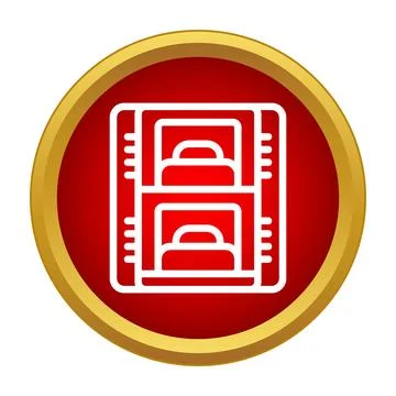 Bunk bed hostel dorm room lodging icon Stock Illustration