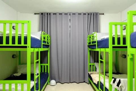 Bunk bed in hostel Stock Photos