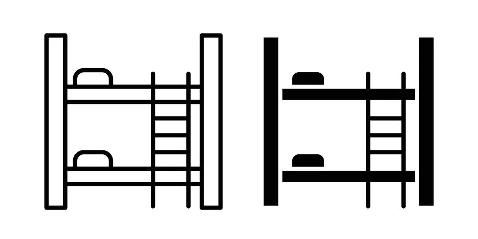 Bunk bed icon design. Simple Vector illustrations.. Stock Illustration