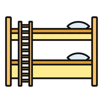 Bunk bed icon for hostel and children Stock Illustration