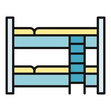 Bunk bed icon for hostel and shared accommodation Stock Illustration