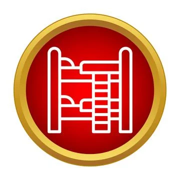 Bunk bed icon for hostel sleeping accommodation Stock Illustration