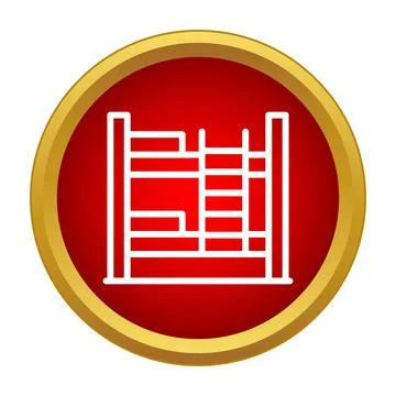 Bunk bed icon with ladder indicating hostel accommodation Stock Illustration