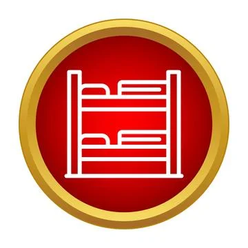 Bunk bed icon representing affordable hostel accommodation Stock Illustration