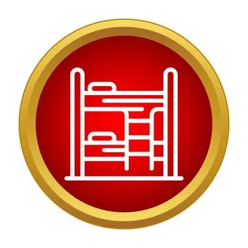 Bunk bed icon representing hostel accommodation Stock Illustration