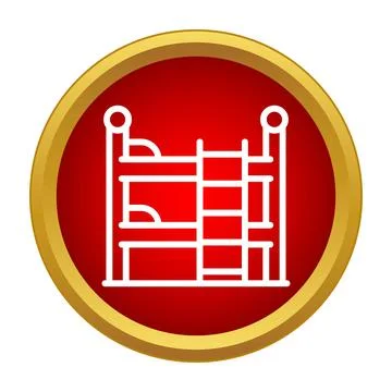Bunk bed icon representing hostel accommodation and dormitory sleeping Stock Illustration