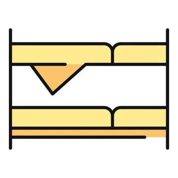Bunk bed icon representing hostel and shared accommodation Stock Illustration