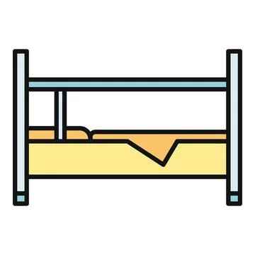 Bunk bed icon representing sleep accommodation dormitory hostel Stock Illustration