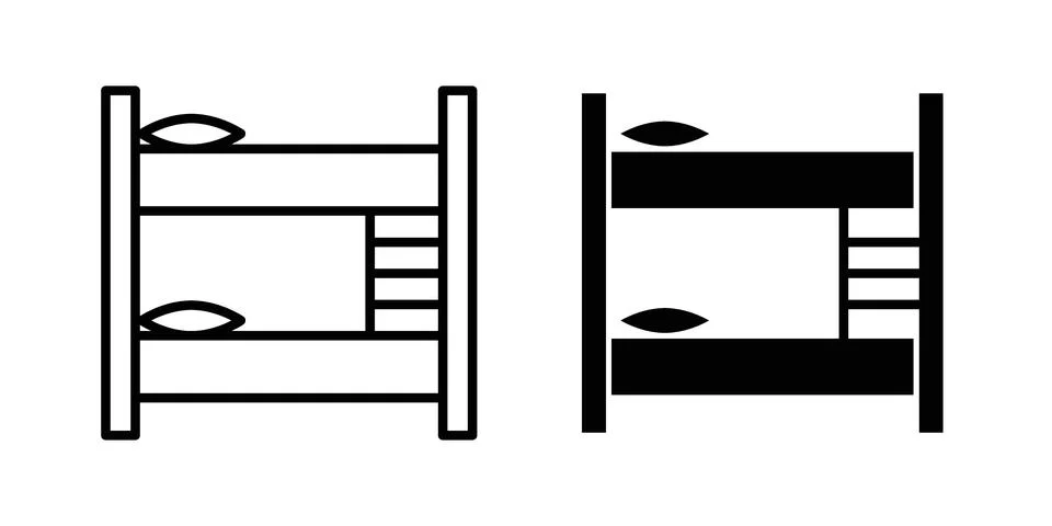 Bunk bed icon set. Vector EPS 10 Stock Illustration
