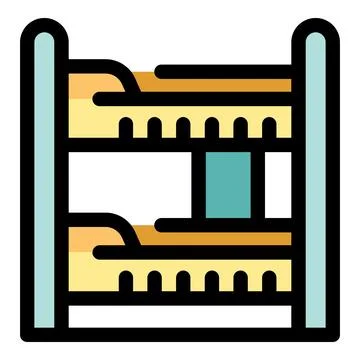 Bunk bed with ladder providing comfortable sleeping arrangement Stock Illustration